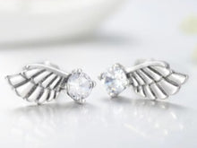 Load image into Gallery viewer, pendientes de plata esterlina 925 auténtica para mujer y niña, aretes con alas