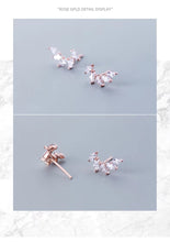 Cargar imagen en el visor de la galería, pendientes de tuerca de pluma de circón transparente para mujer, rombos brillantes