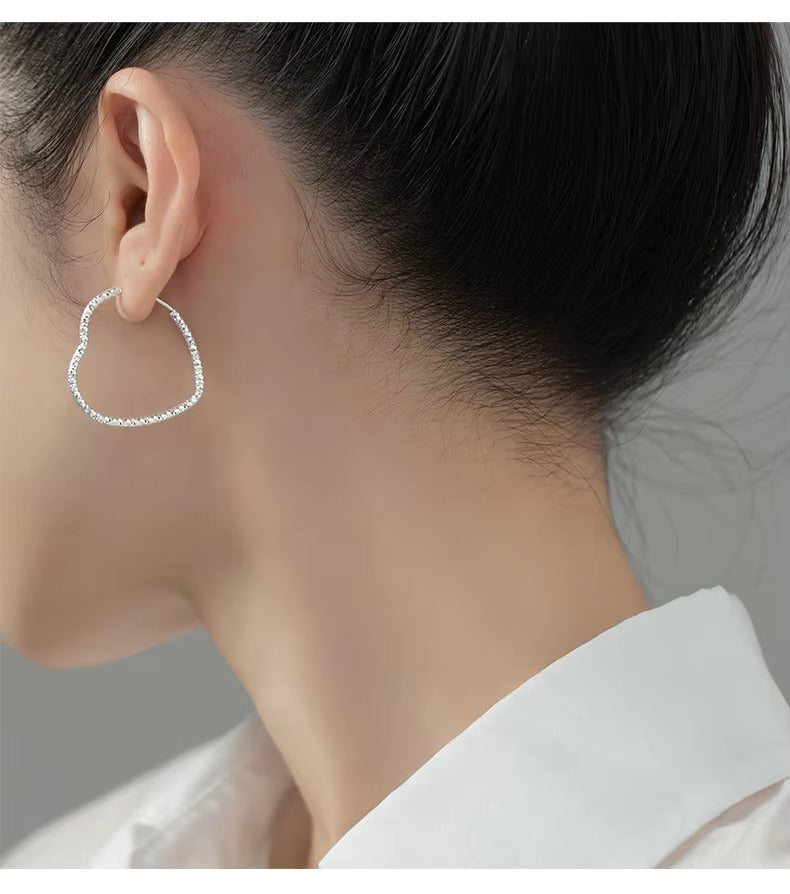 pendientes de aro de Plata de Ley 925 auténtica para mujer