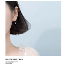 Load image into Gallery viewer, pendientes de aro de cristal arcoíris para mujer, joyería de plata de ley 925