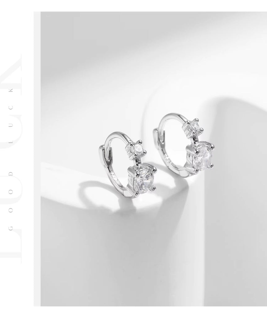 pendientes de aro de Plata de Ley 925 para mujer