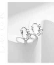 Load image into Gallery viewer, pendientes de aro de Plata de Ley 925 para mujer