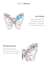 Load image into Gallery viewer, pendientes de plata de ley 925 para mujer, aretes de circonita de colores del Arcoíris