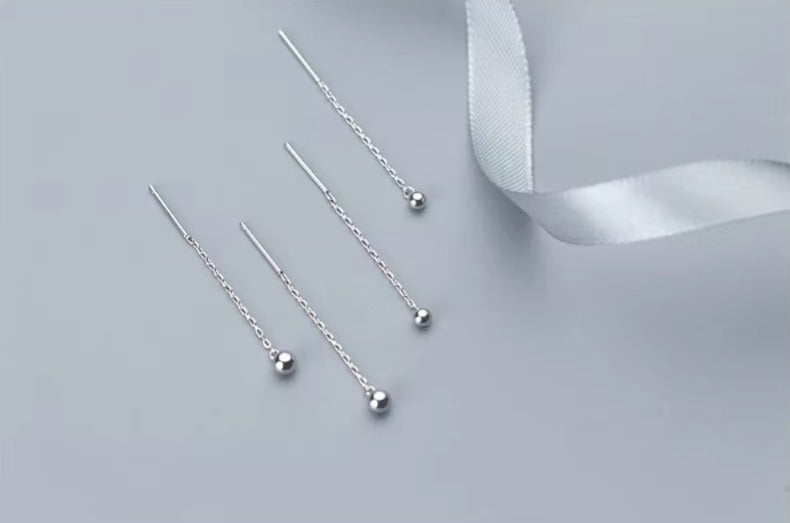 pendientes colgantes de plata de ley 100% para mujer, aretes de diseño minimalista