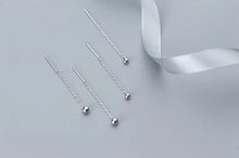 Load image into Gallery viewer, pendientes colgantes de plata de ley 100% para mujer, aretes de diseño minimalista