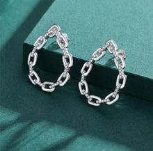 Cargar imagen en el visor de la galería, pendientes de plata esterlina 925 para mujer, aretes grandes de lujo con cierre apilable