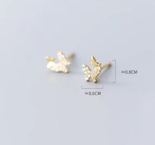 Cargar imagen en el visor de la galería, pendientes de plata esterlina 925 para mujer, joyería fina con forma de mariposa bailarina