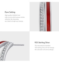 Load image into Gallery viewer, pendientes de plata de ley 925 para mujer, aretes de aro con gradiente