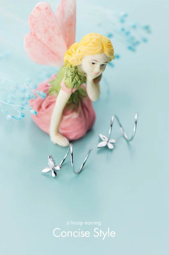 pendientes de plata de ley 925 con forma de mariposa para mujer, aretes pequeños con forma de mariposa en espiral