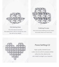 Load image into Gallery viewer, pendientes de plata de ley 925 con forma de corazón