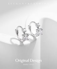 Load image into Gallery viewer, pendientes de aro de Plata de Ley 925 para mujer