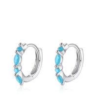 Load image into Gallery viewer, pendientes de aro de Plata de Ley 925 para mujer, joyería fina con forma de rombo