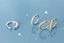 Load image into Gallery viewer, pendientes de plata de primera ley y circón para mujer, aretes pequeños, plata esterlina 100%