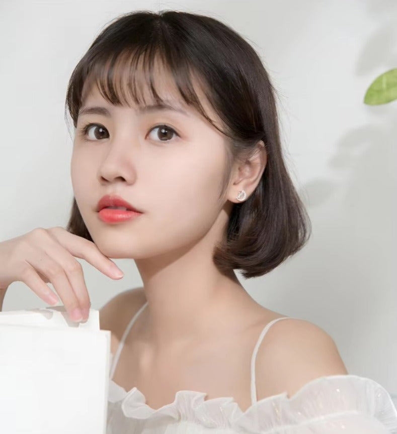 pendientes de plata esterlina 925 para mujer, aretes con forma de Luna brillante de Ángel bonito