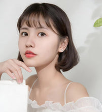 Cargar imagen en el visor de la galería, pendientes de plata esterlina 925 para mujer, aretes con forma de Luna brillante de Ángel bonito