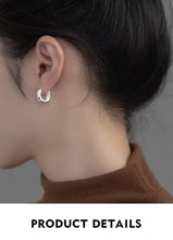 Load image into Gallery viewer, pendientes de aro de Plata de Ley 925 auténtica para mujer