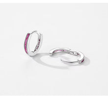 Load image into Gallery viewer, pendientes de aro de Plata de Ley 925 para mujer