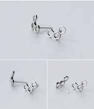Load image into Gallery viewer, pendientes de plata de ley 2021 auténtica para mujer, aretes con diseño de panal, joyería a la moda