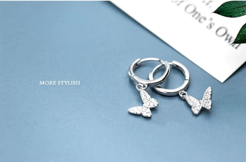 pendientes de aro de plata esterlina 925 para mujer