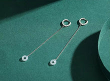 Load image into Gallery viewer, pendientes de aro de Plata de Ley 925 con zirconia cúbica