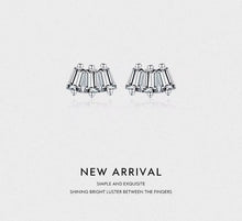 Load image into Gallery viewer, pendientes de plata de ley 100% 925 para mujer, aretes geométricos exquisitos de Navidad