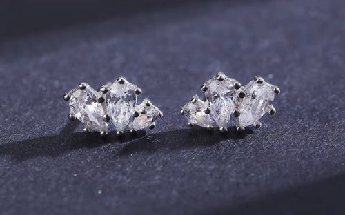 pendientes de plata de ley 925 con circonita cúbica para mujer, aretes brillantes con forma de gota