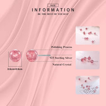 Load image into Gallery viewer, pendientes de plata de ley 925 para mujer, joyería de moda, pequeños pendientes de tuerca de cristal de fresa