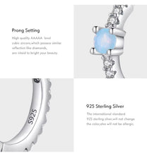 Load image into Gallery viewer, pendientes de aro de Plata de Ley 925 para mujer, aretes con hebillas de oreja de ópalo