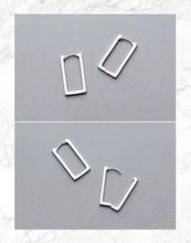 Load image into Gallery viewer, pendientes de aro rectangulares de Plata de Ley 925 auténtica para mujer