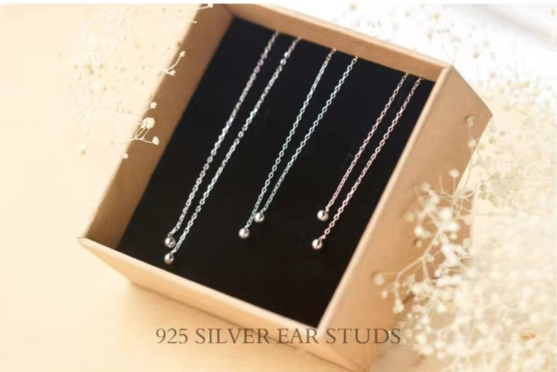 pendientes colgantes de plata de ley 925 para mujer, joyería exquisita, con borla larga