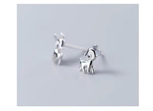 Cargar imagen en el visor de la galería, pendientes de tuerca de ciervo para mujer, de plata de ley 100% 925
