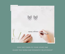 Load image into Gallery viewer, pendientes de plata de primera ley con forma de perro para mujer, aretes pequeño