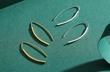 Load image into Gallery viewer, pendientes de gota geométricos simples para mujer y niña, aretes minimalistas de Plata de Ley 925 auténtica, joyería con estilo