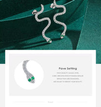 Cargar imagen en el visor de la galería, pendientes de serpiente negra para mujer