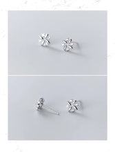 Load image into Gallery viewer, pendientes de plata de ley 925 con circonita ovalada cuadrada para mujer