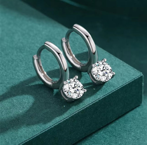 pendientes de aro de circonia cúbica para mujer
