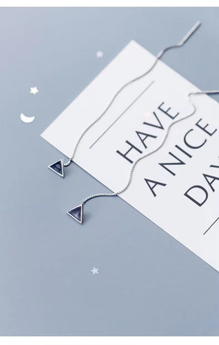 pendientes colgantes de triángulo esmaltado para mujer