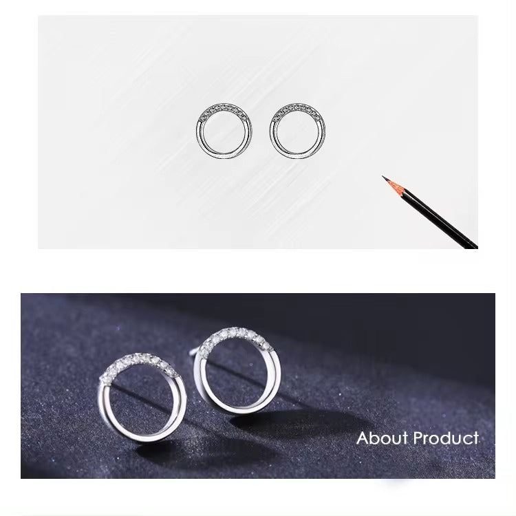 pendientes de tuerca redondos geométricos minimalistas para mujer