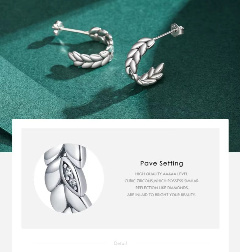 pendientes de tuerca Vintage para mujer, plata de ley 925 chapada en platino