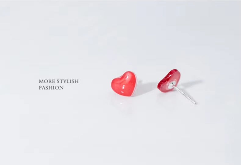 pendientes de plata de ley 925 para mujer y niña, aretes pequeños con forma de corazón de amor