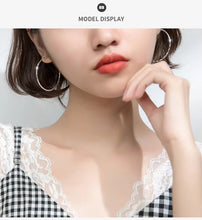 Load image into Gallery viewer, pendientes de aro grandes brillantes para mujer