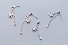 Load image into Gallery viewer, pendientes de plata de ley 925 con forma de flor para mujer
