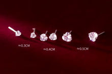 Load image into Gallery viewer, pendientes de plata de primera ley y Circonia cúbica para mujer, aretes pequeños