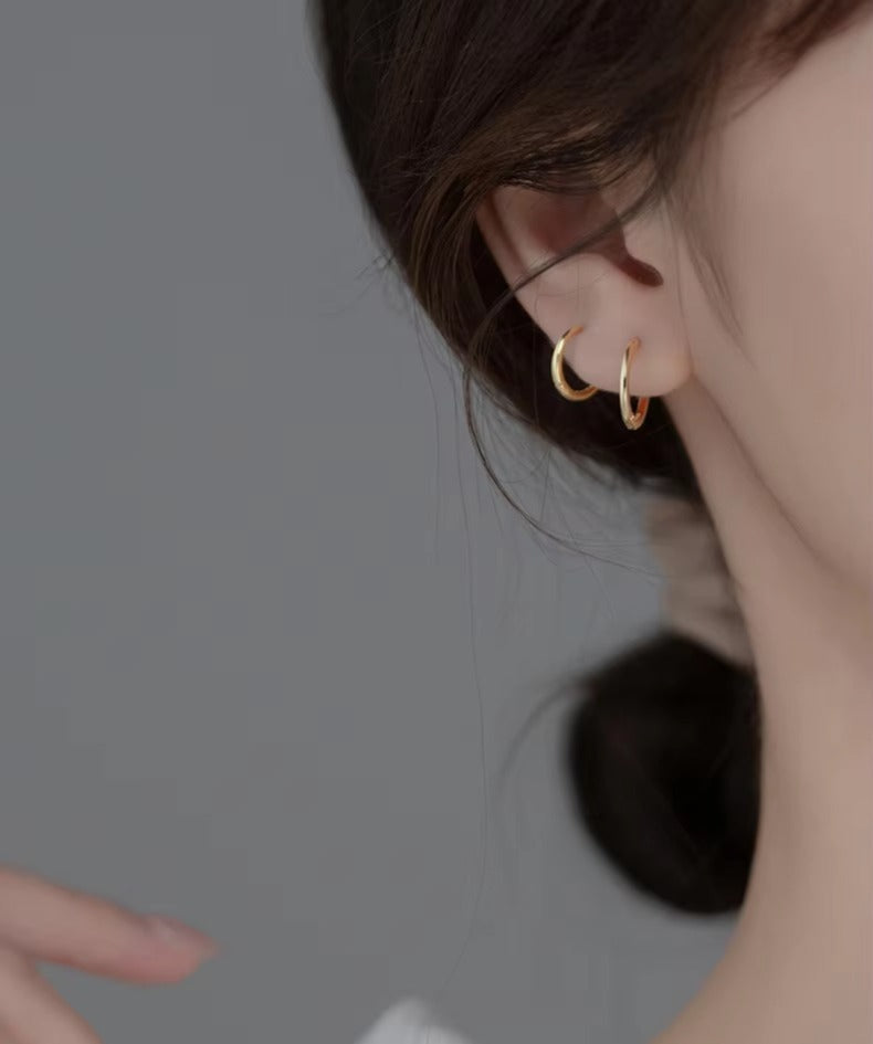 pendientes de aro de Plata de Ley 925 para mujer, aretes pequeños