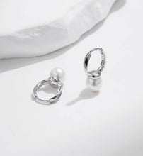 Load image into Gallery viewer, pendientes de aro de Plata de Ley 925 para mujer