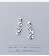Load image into Gallery viewer, pendientes de tuerca con estrellas caladas para mujer