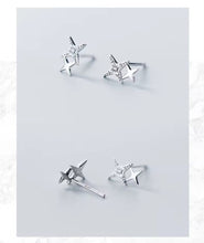 Cargar imagen en el visor de la galería, ujo claro CZ estrellas brillantes lindo galaxia Stud pendientes moda femenina Real 925 joyería de plata de ley para regalo de las mujeres