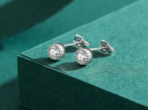 pendientes de plata de ley 100% y Circonia cúbica para mujer