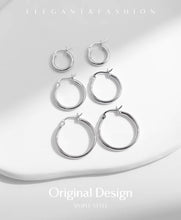 Load image into Gallery viewer, pendientes de aro de Plata de Ley 925 para mujer