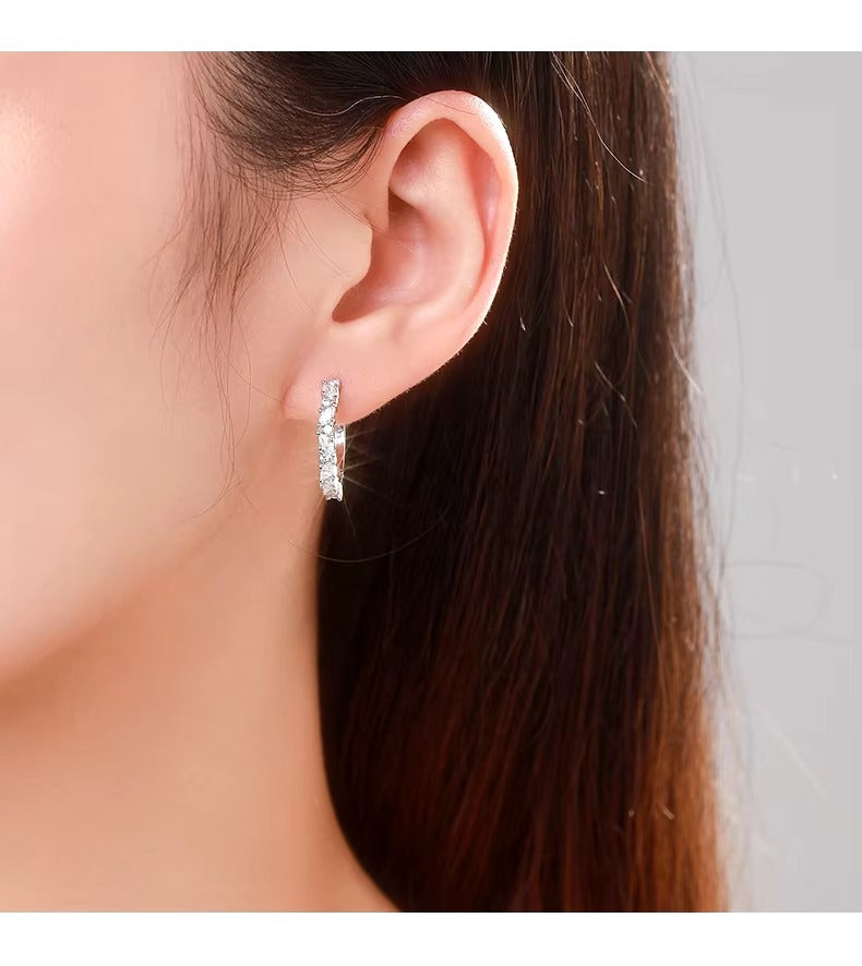 pendientes de aro de Plata de Ley 925 para mujer, joyería de boda